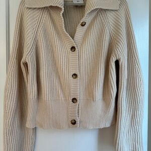 Women's Cream Cardigan Sweater
